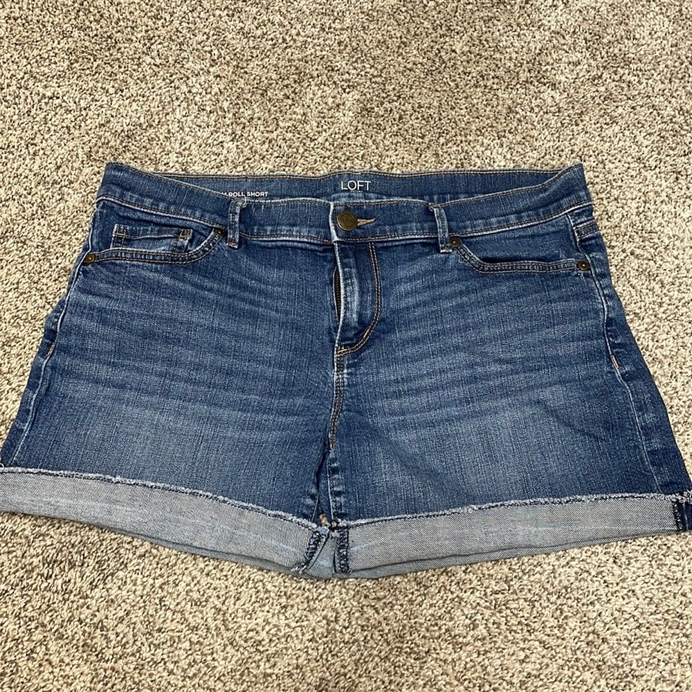 LOFT Denim Roll Shorts